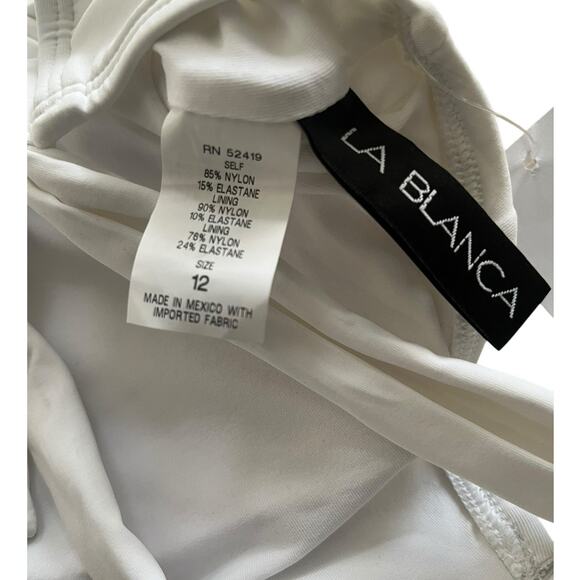 LA Blanca One-Shoulder One-Piece White SwimSuit Size 12 - Picture 5 of 5